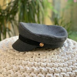Zara Skipper Dark Grey Hat with Gold Button